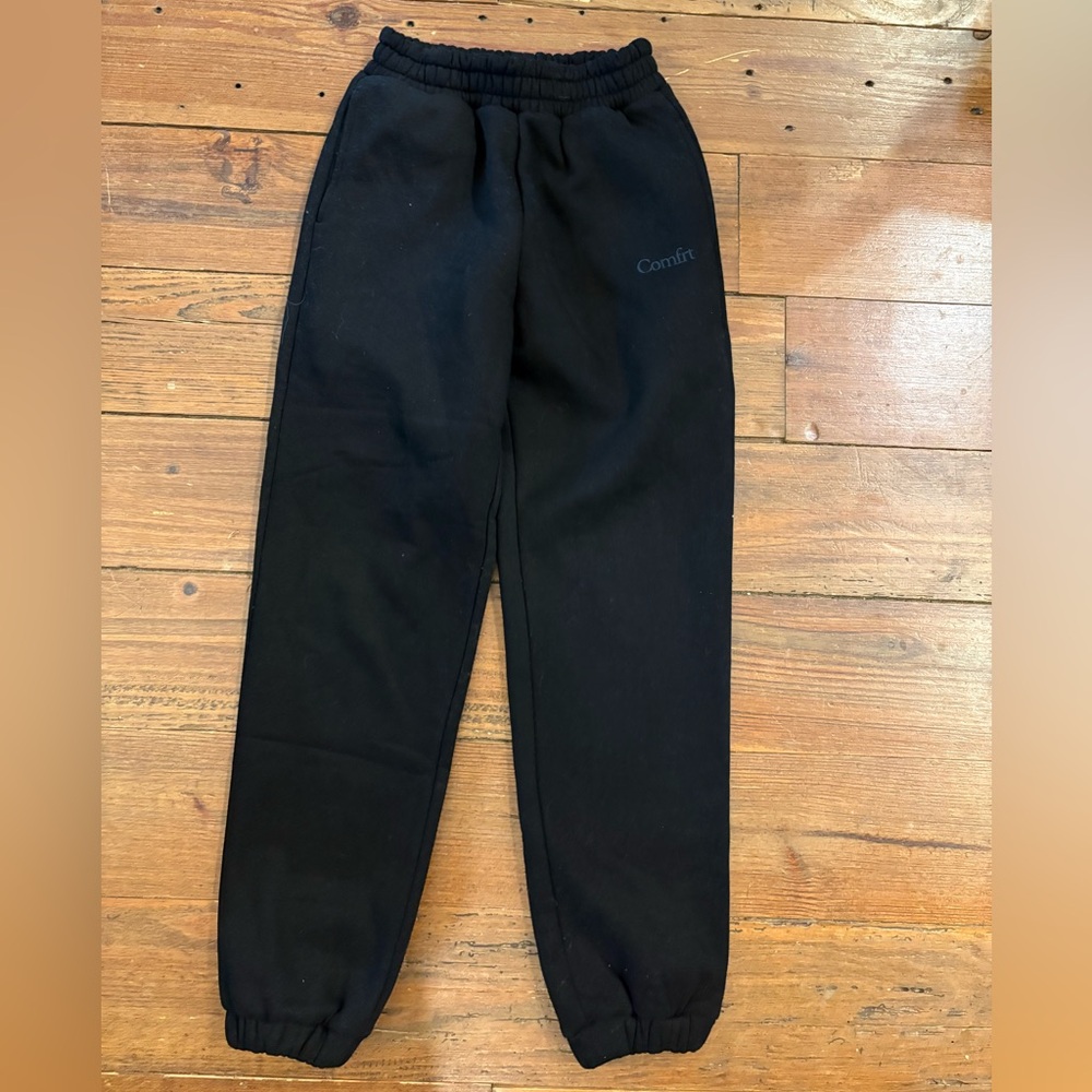 Comfort Black Fleece Track Joggers